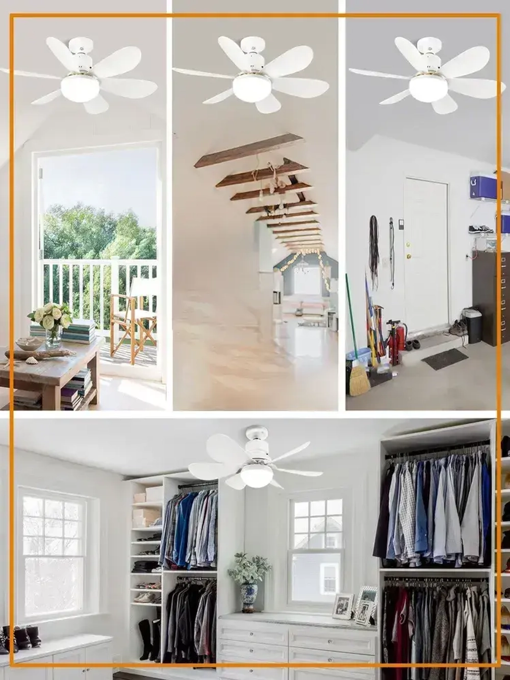 Потолочный вентилятор 45W Черный E27 диммируемый