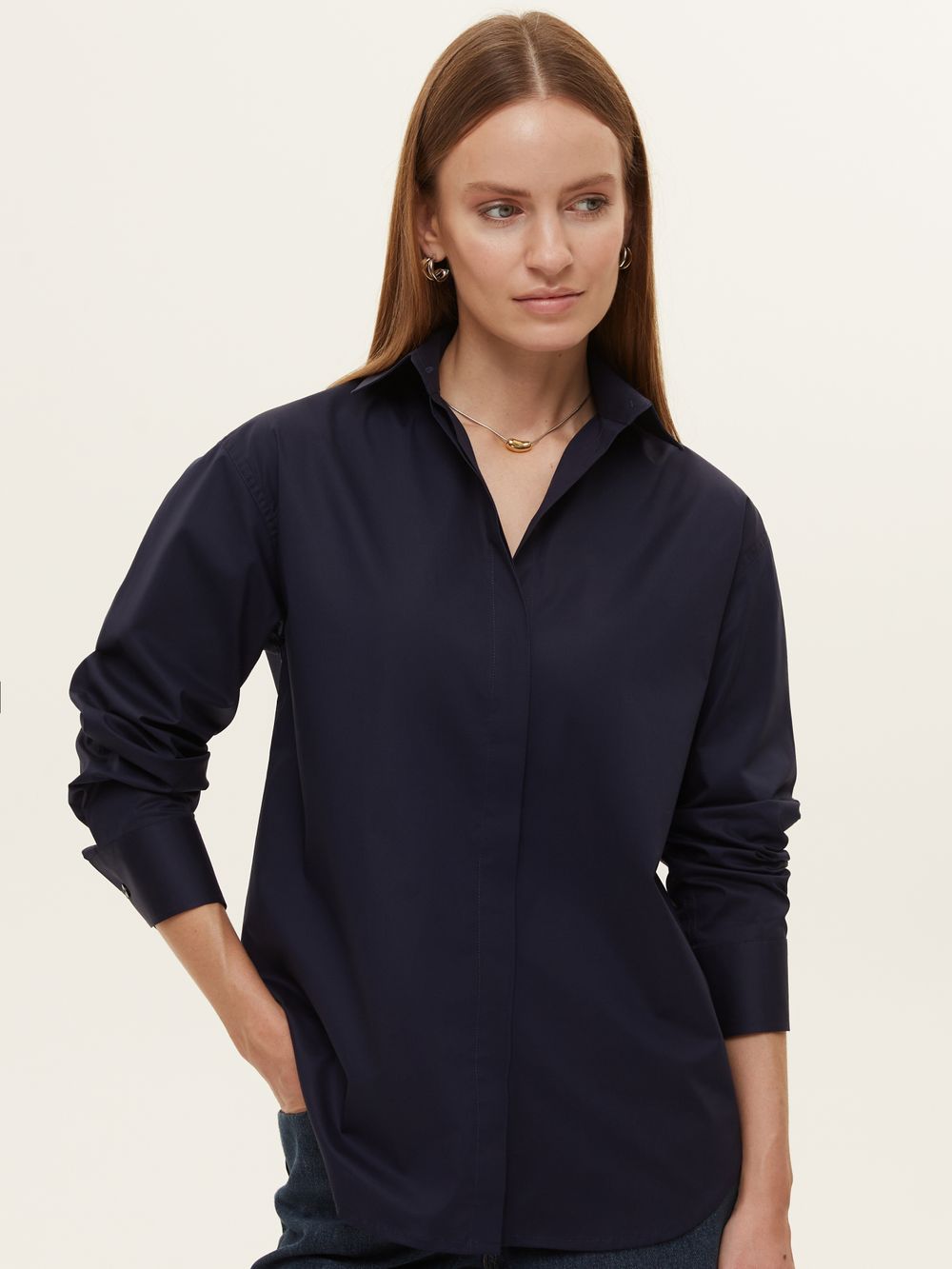 Рубашка Хельсинки чернильно-синий хлопок