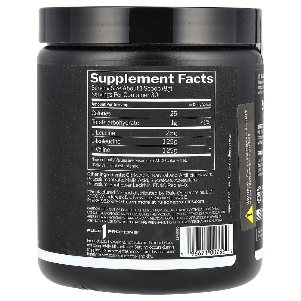 Rule One Proteins, BCAA, фруктовый пунш, 240 г (8,47 унции)