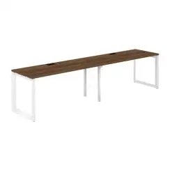 PR.228.DM.O59.WH / Рабочая станция s-b-s 3200х700х750 / профиль: 59х59 белый; столешница: дуб модена