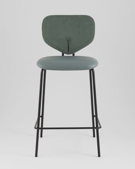 Стул полубарный Masey зеленый со светло-зеленой экокожей