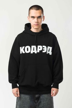 Худи Base Hoodie Wide Summer Лого ТМ Черный/Белый принт КОДРЭД