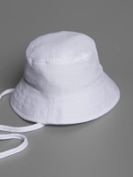 Белая детская панама на лето с завязками