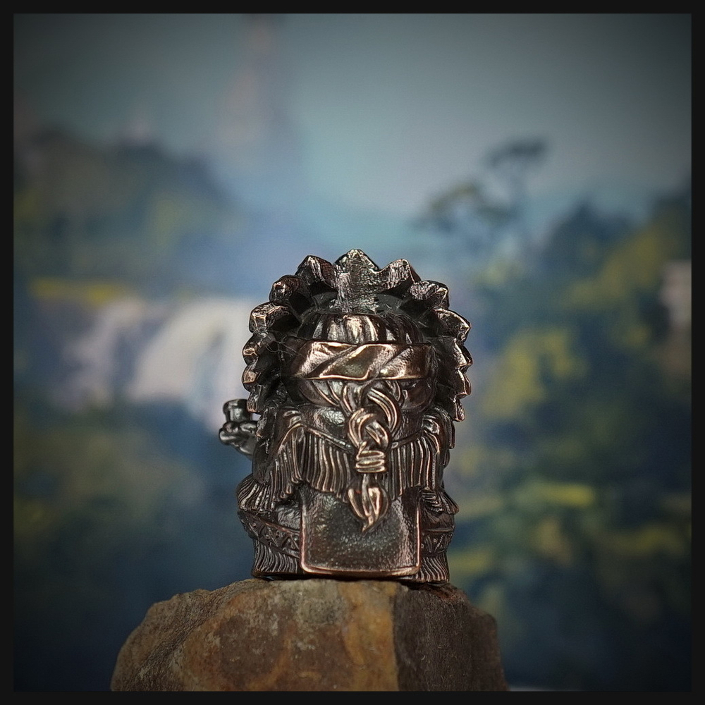 Темлячная бусина "Сидящий Бык" для ножей , бронза