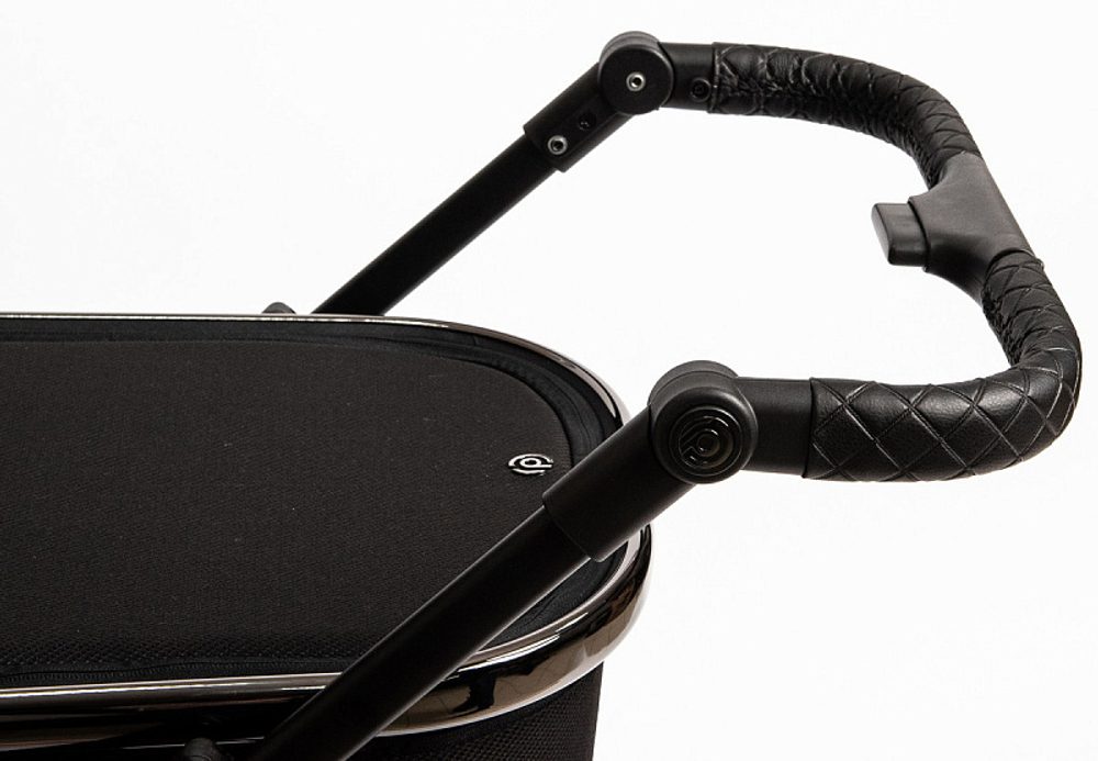 Детская коляска Peppy Tecla 3 в 1 с автокреслом First black Shadow Black Chrome Edition (Черный)