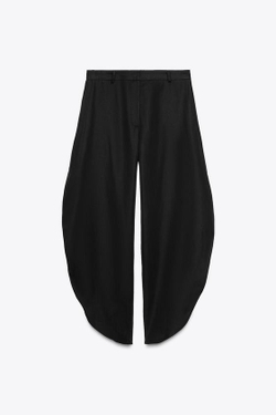 ZARA ШИРОКИЕ БРЮКИ С РАЗРЕЗАМИ — ZW COLLECTION, ЧЕРНЫЙ