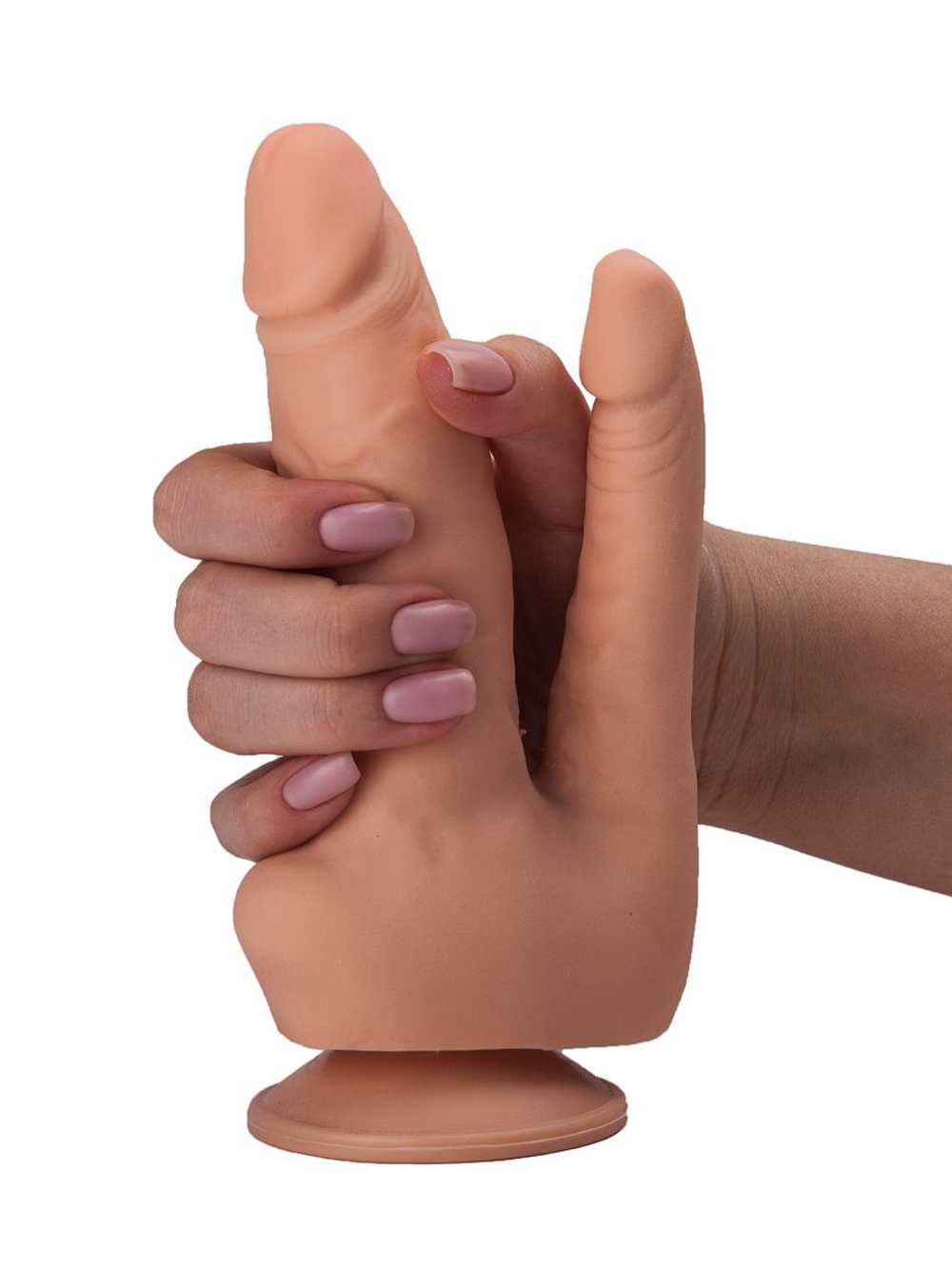 Двойной фаллоимитатор на присоске из геля - 16,5 см. (Цвет: телесный)