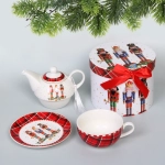 Набор чайный 3предмета ( чайник керамический 300мл+кружка 250мл+блюдце) «Щелкунчик»