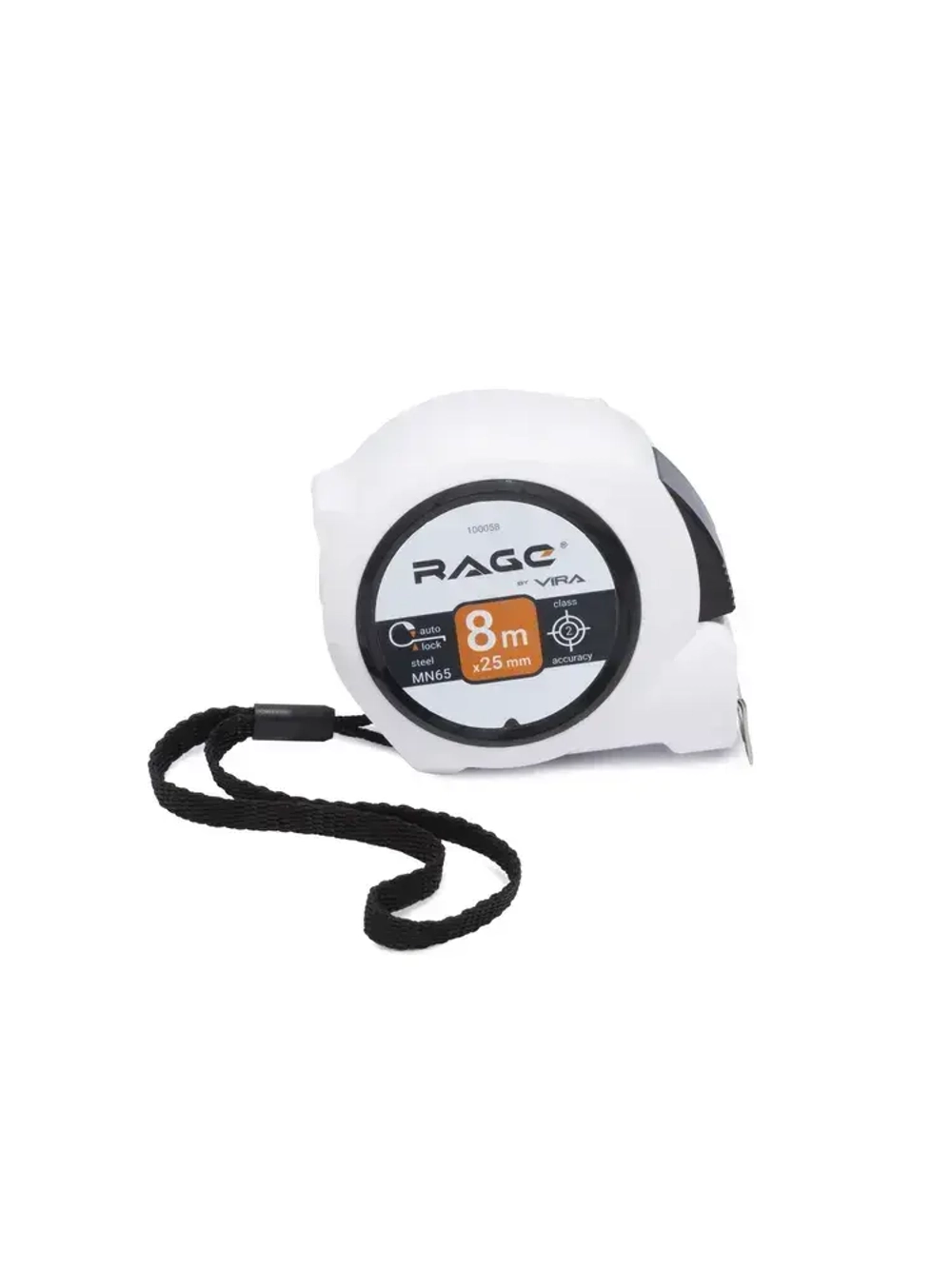 Рулетка строительная с автостопом 8 м x 25 мм RAGE by VIRA