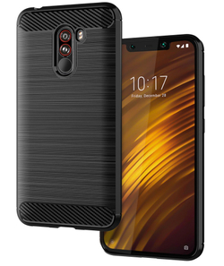 Чехол для Xiaomi Pocophone F1 цвет Black (черный), серия Carbon от Caseport