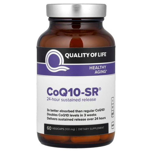 Quality of Life, CoQ10-SR®, 100 мг, 60 растительных капсул