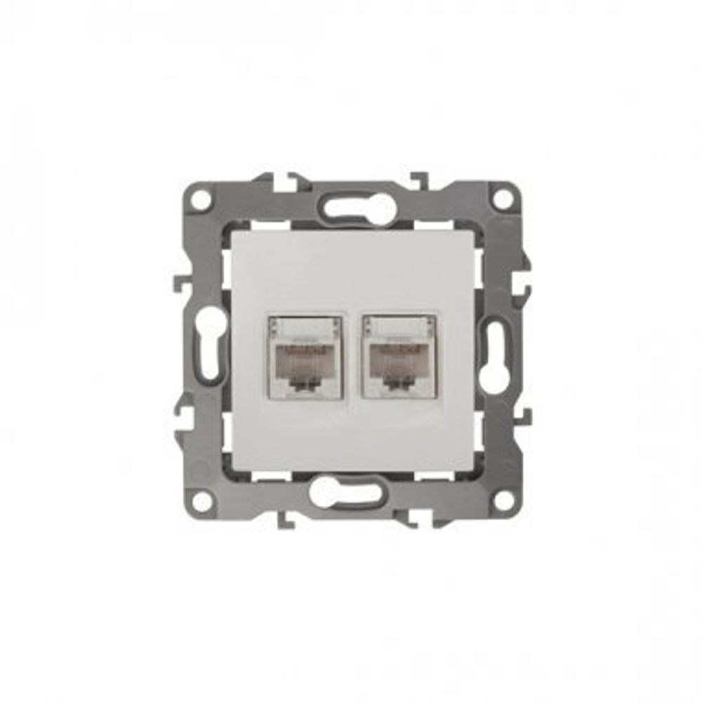 12-3108-01 ЭРА Розетка информационная двойная 2XRJ45, IP20, белый (упак 10шт) арт:Б0014729