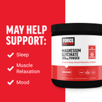 Force Factor, глицинат магния, в порошке, без добавок, 140 г (4,94 унции)