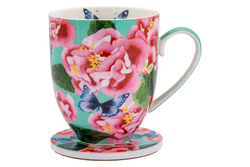 Кружка с подставкой 400мл Камелии