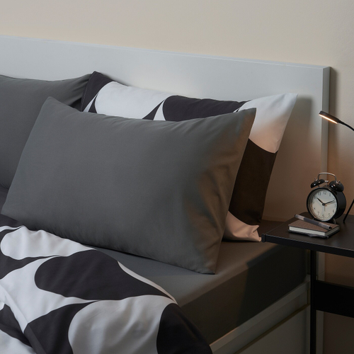 Простыня на резинке IKEA BRUKSVARA (БРУКСВАРА), Темно-серый, 120х200 см