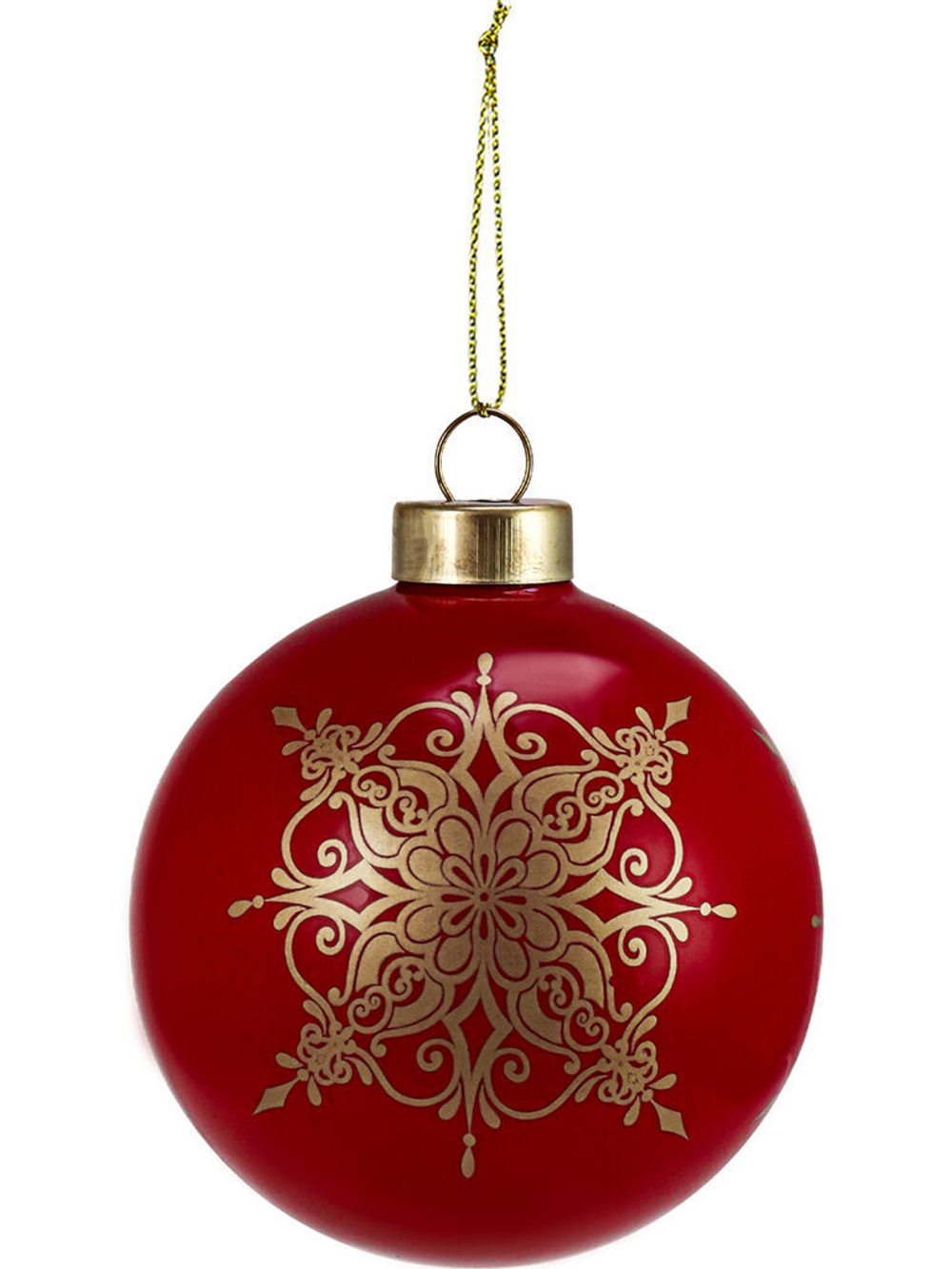 Ёлочный шар 8 см "Красный цвет" стекло