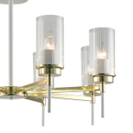 Люстра на штанге 8x40Вт E14, металл/стекло, золото, прозрачный плафон