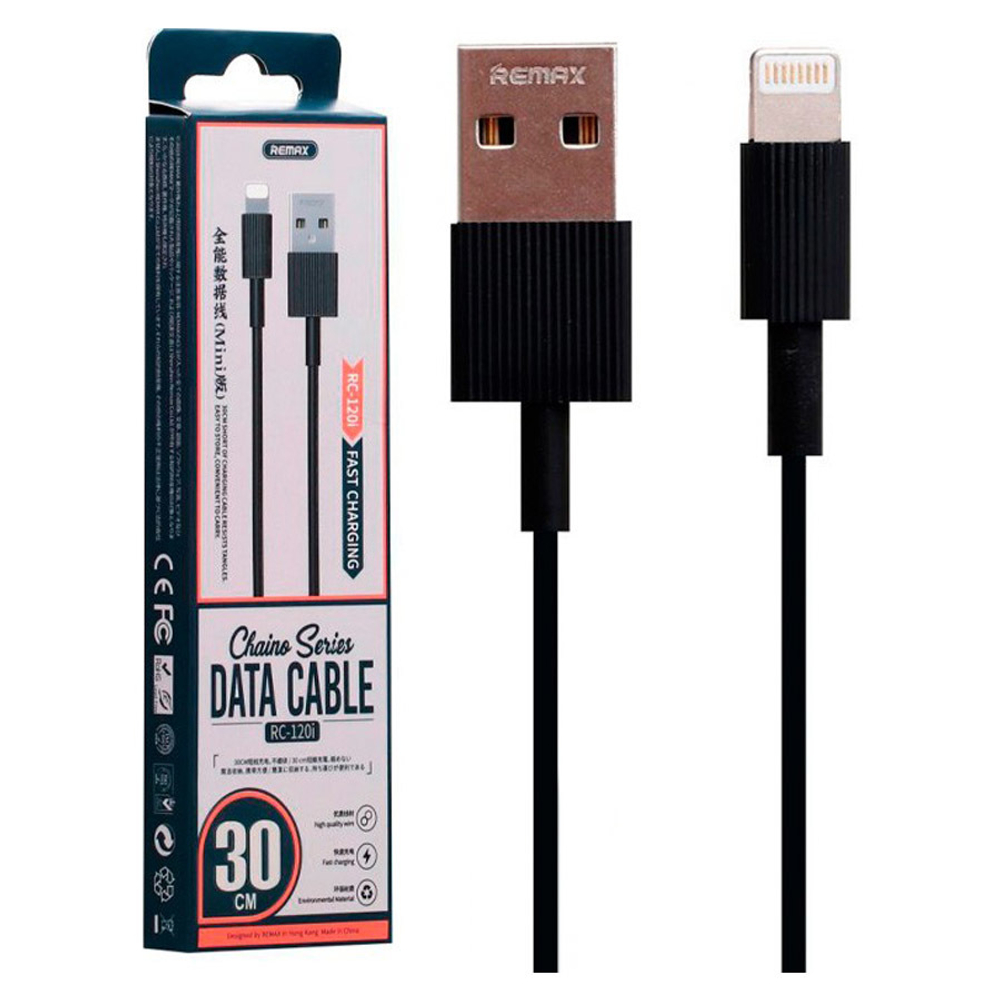 Кабель USB - Lightning (для iPhone) Remax RC-120i (0.3 м) Черный