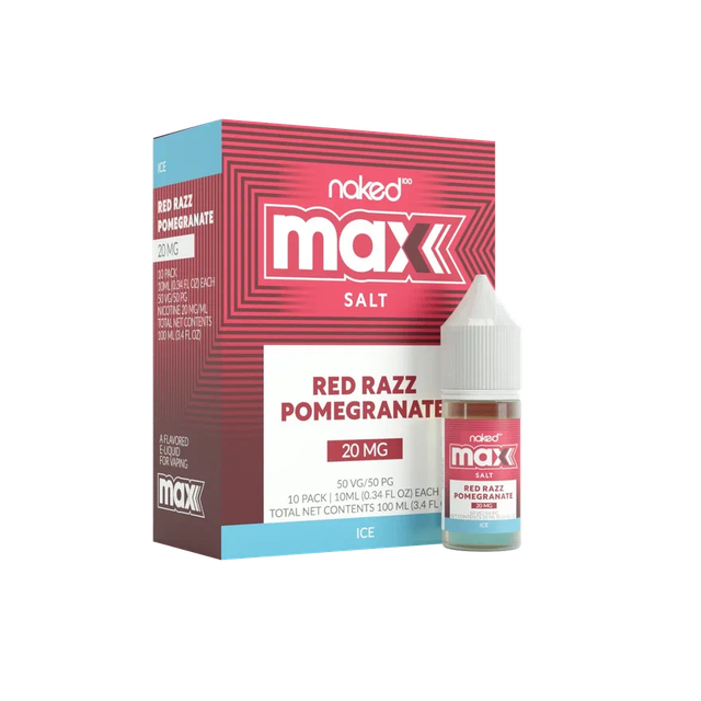 Naked Max Salt 10 мл - Ice Red Razz Pomegranate (20 мг)