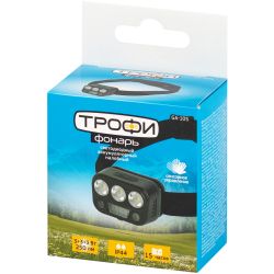 Фонарь налобный светодиодный Трофи GA-105 аккумуляторный 3+3+3 Bт сенсорное управление 5 режимов | Трофи