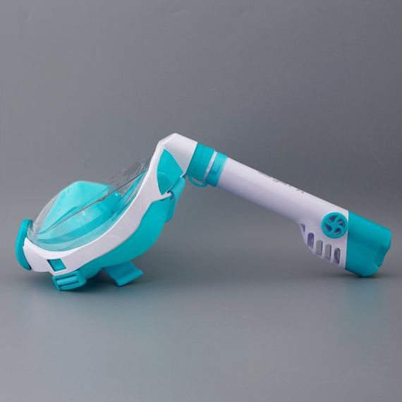 Маска детская полнолицевая Sargan Галактика премиум белая/бирюзовая