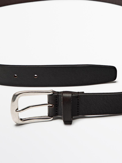 Massimo Dutti Ремень из мягкой кожи наппа, коричневый