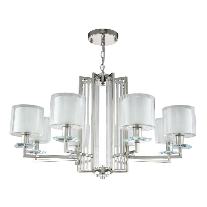 Подвесная люстра Crystal Lux Nicolas SP-PL8 Nickel/White