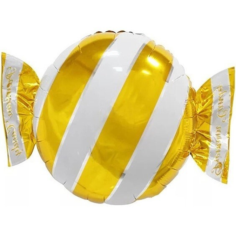 Шар (23""/58 см) Фигура, Конфета, Золото, 1 шт. Б39