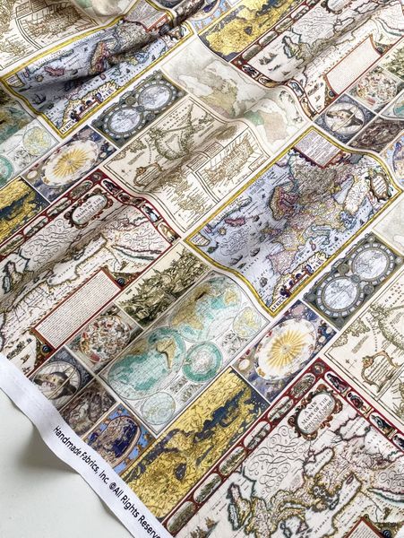 СТАРИННЫЕ КАРТЫ, 100% хлопок Handmade Fabrics 3
