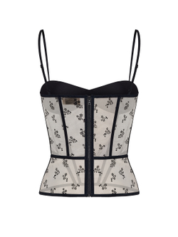 Топ бюстье корсетного типа из сетки с цветочным принтом