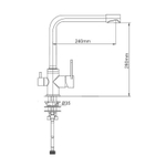 Смеситель для кухни 35к G4399-1 GAPPO с вых. для питьевого фильтра, нерж сталь, САТИН