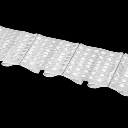 Шторная лента Oz-Is арт. 4385 Р много-карманная, бантовые складки, коэф сборки 1:3,0, цвет белый (ширина 80 mm)