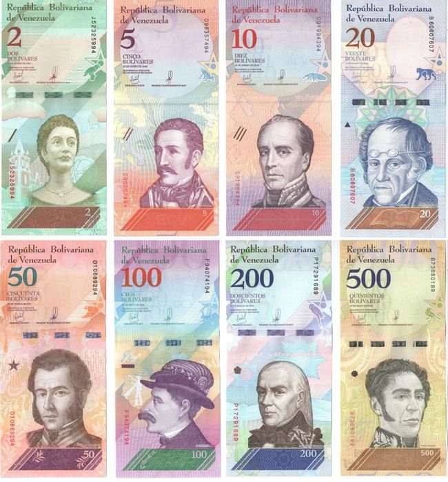 Набор банкнот 2018 Венесуэла (8 шт). Экзотические животные