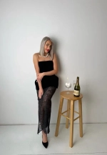 Корсет бархатный и юбка кружевная