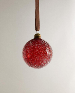 ZARA HOME УКРАШЕНИЕ ДЛЯ ЕЛКИ ИЗ БОРОСИЛИКАТНОГО СТЕКЛА, КРАСНЫЙ