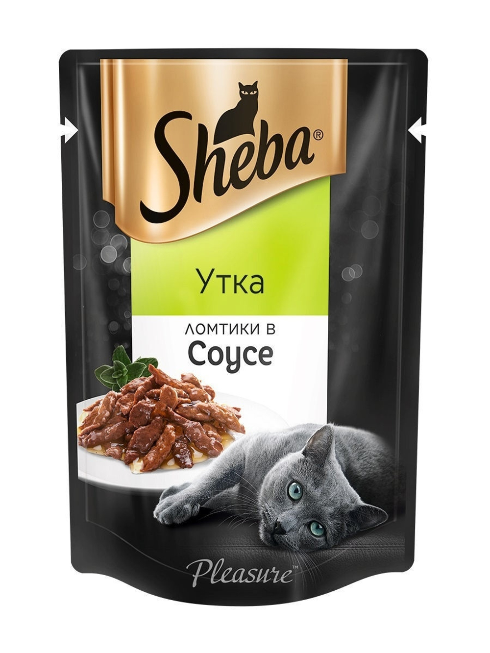 Влажный корм Sheba Pleasure для взрослых кошек, утка, ломтики в соусе, 85 г