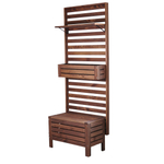 Полка настенная деревянная с металлом Эпларо для цветов, для декора, для хранения, венге