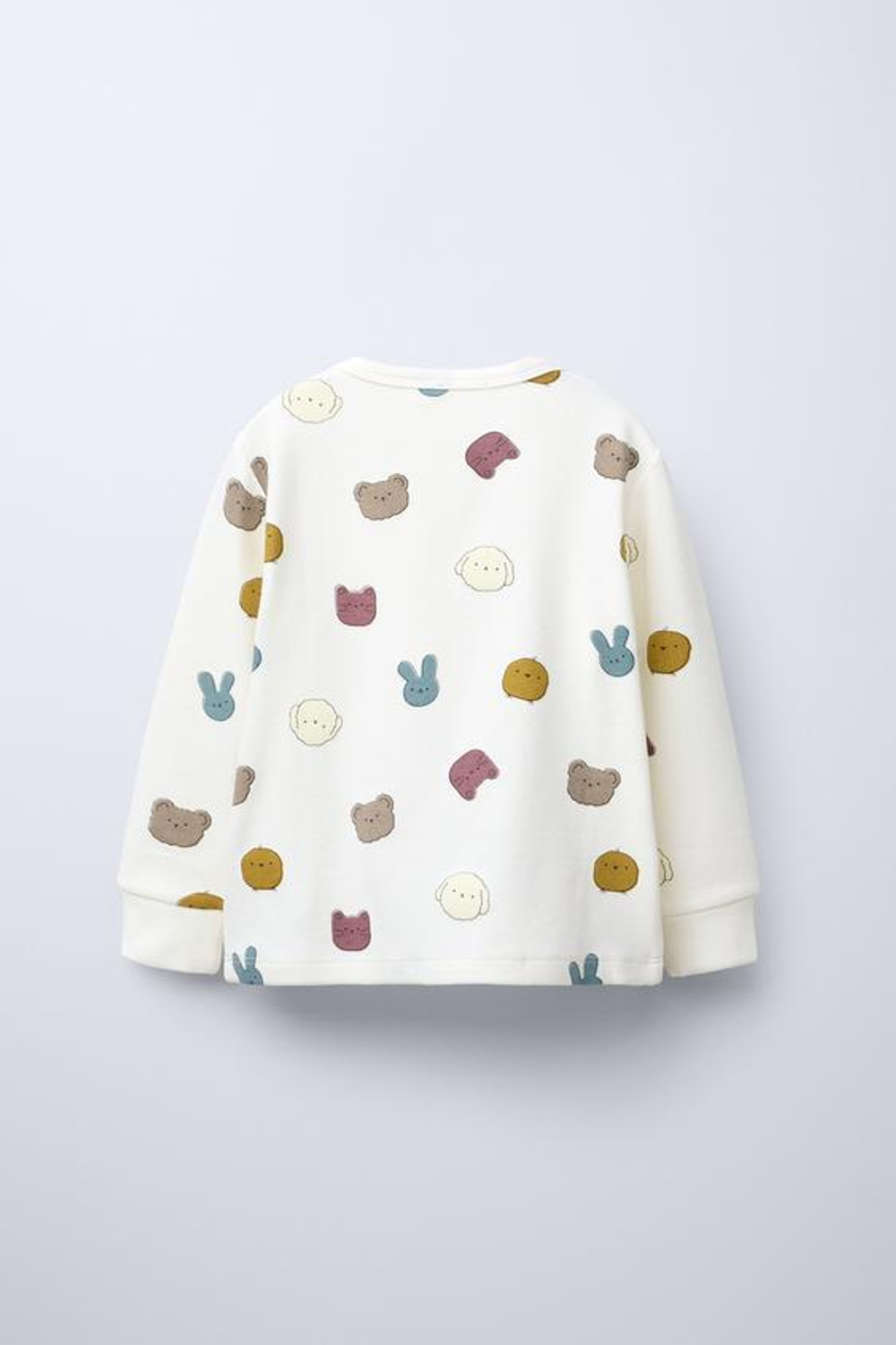 ZARA ТЕПЛАЯ ПИЖАМА С АНИМАЛИСТИЧЕСКИМ ПРИНТОМ, ЭКРЮ