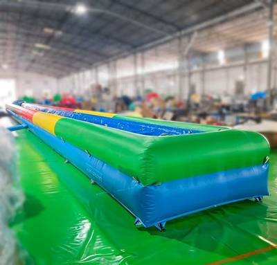 Водная горка с надувным дном, на подкачке, ТУРБО «Капля», 30*2*0,8 м