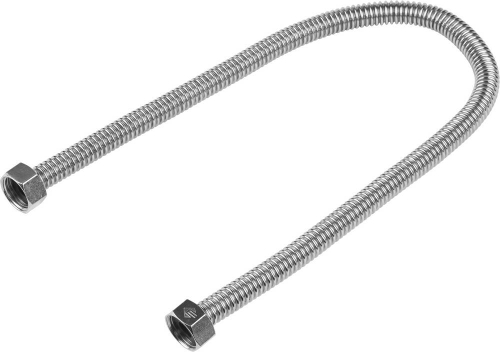 Подводка ЗУБР ″ЭКСПЕРТ″ сильфонная из нержавеющей стали, для воды, г/г (гайка-гайка), 1/2″, 0,5м