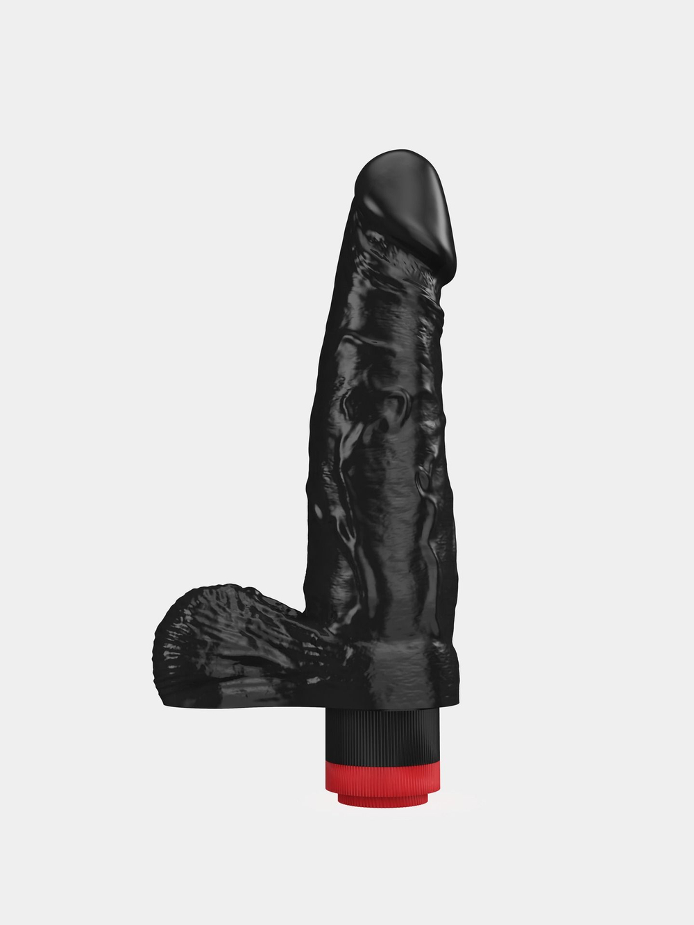 Чёрный виброфаллос со встроенным пультом - 16,5 см. (Цвет: черный)