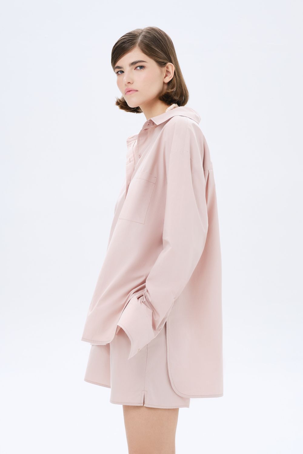 Костюм с шортами из легкого хлопка, бежевый