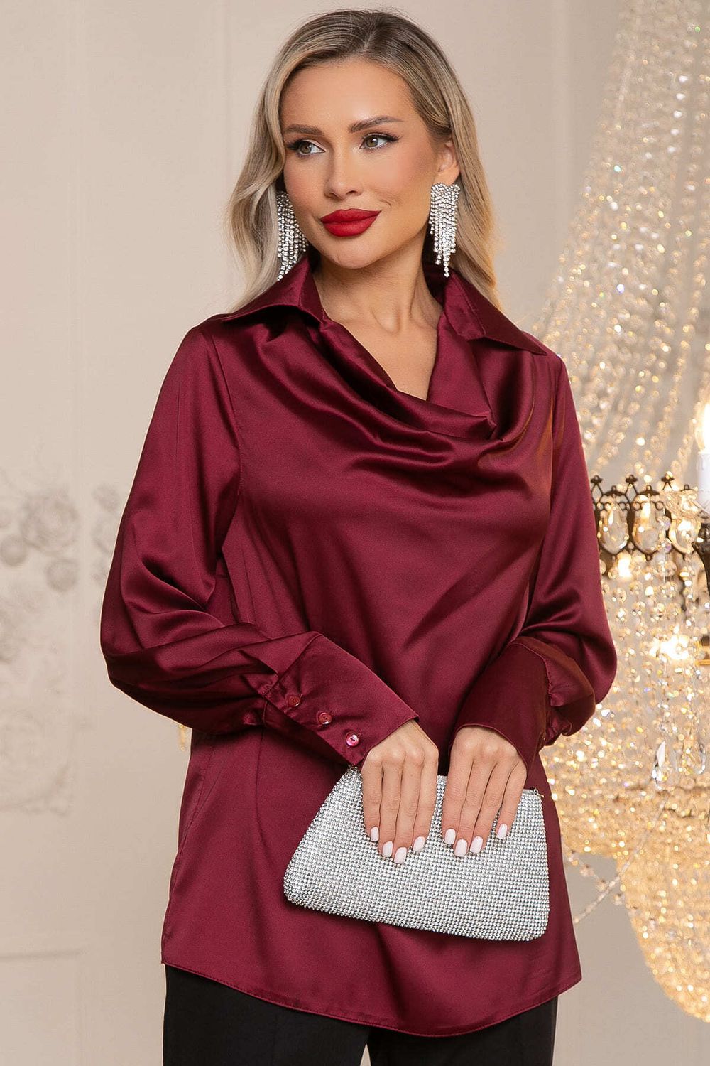 Блуза Шелковая сказка (рубин) Б14382-34М LT Collection