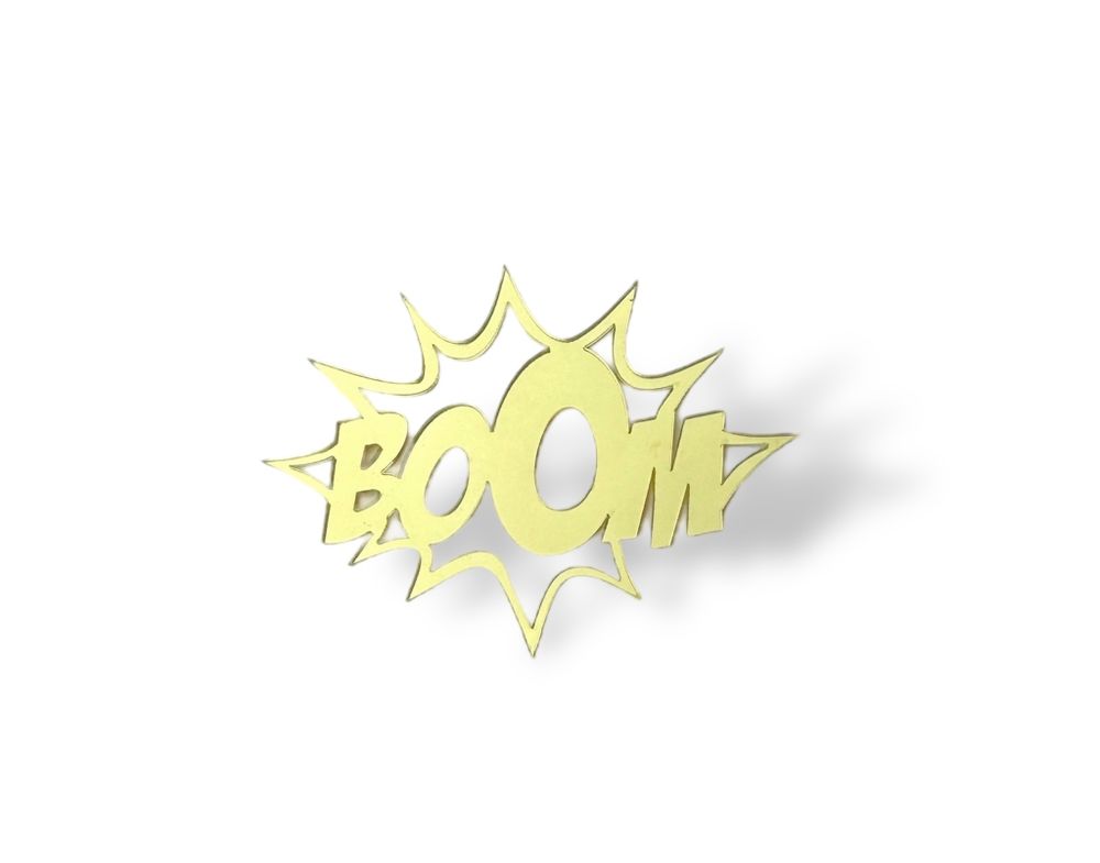 Топпер на торец &quot;BOOM&quot; акрил, 8 см золото