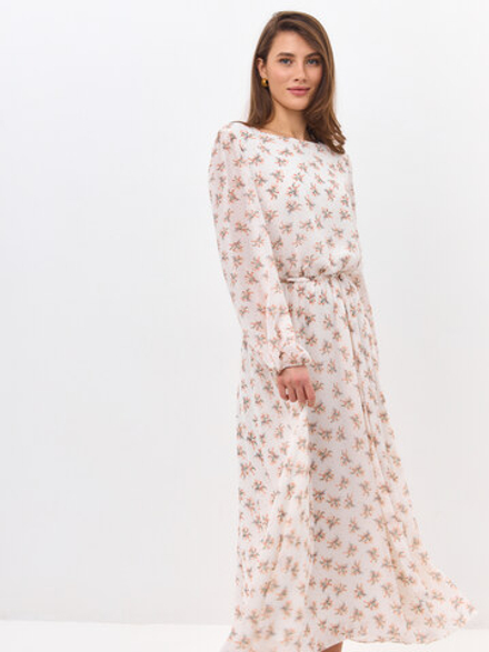 Платье Milana молочное в цветочек