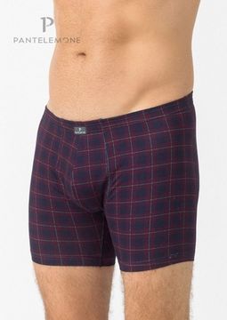 Трусы мужские  боксеры Pantelemone PMHL-1340, клетка синяя/бордовая