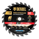 Пильный диск по дереву ф216 х 20 мм, 24 зубьев Denzel
