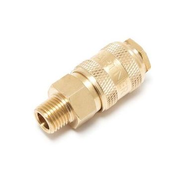 Быстроразъем пневматический с клапаном с наружной резьбой 1/2''(латунь) Partner PA-BSE1-4SM