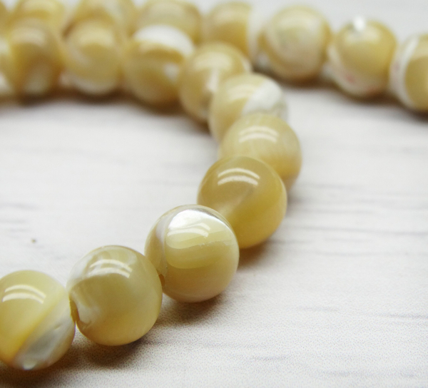 ПК002НН6 Бусины из природного камня перламутр, размер: 6 мм, 10 шт.