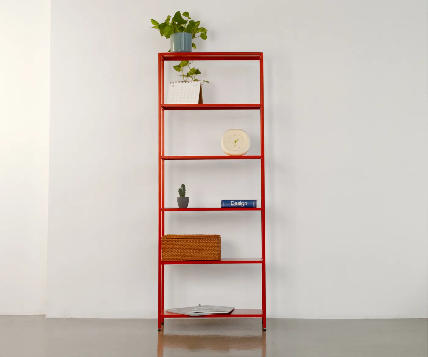 Стеллаж металлический 155х60х25, красный